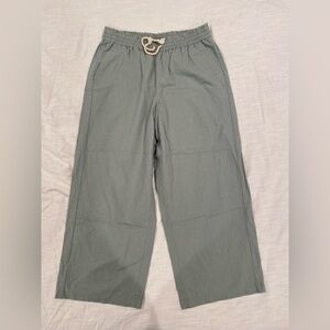 J Crew Linen Cotton Blend Paper Bag Pant Green Size 10